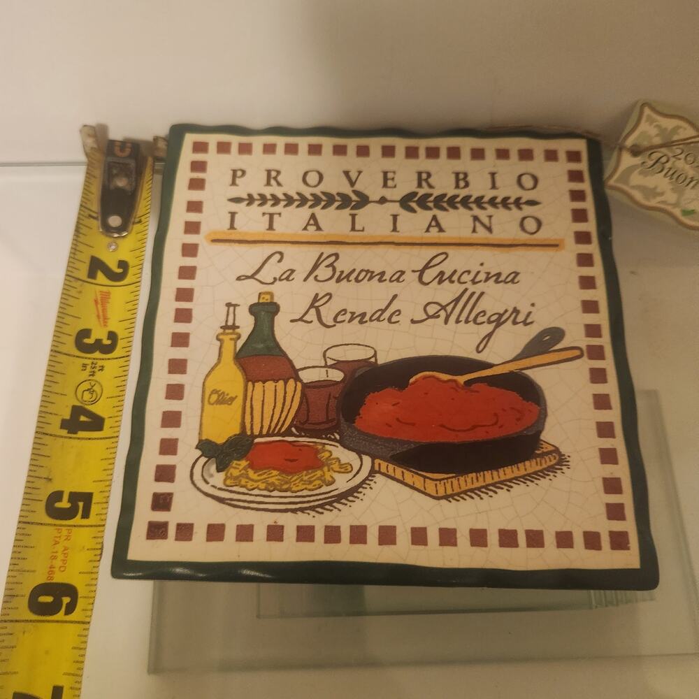 New With Tags 2023 Buon Natale! Proverbio Italiano Handmade/Hand painted Trivet